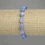Aquamarine Bracelet, Faceted Rhombus 10x8mm+/- Seed Beads 3mm+/-, Length 18cm +