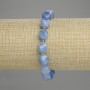 Aquamarine Bracelet, Faceted Rhombus 10x8mm+/- Seed Beads 3mm+/-, Length 18cm +