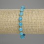 Aquamarine Faceted Grain Bracelet 8x6mm+- seed beads 3mm+-, length 18cm +