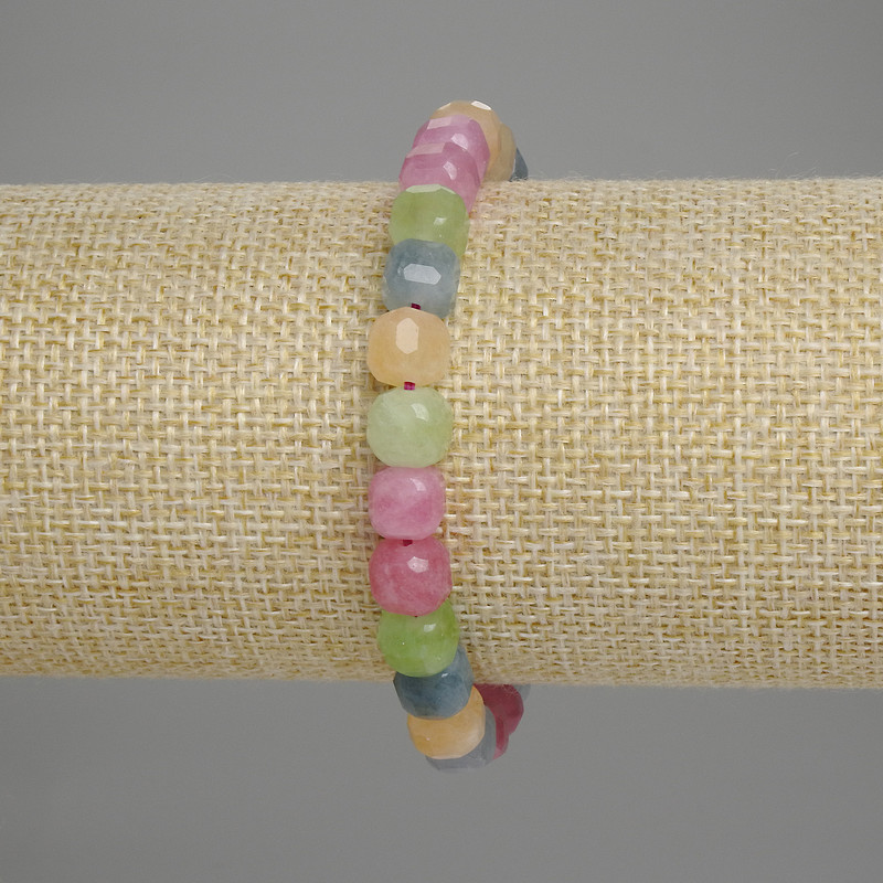 Tourmaline Bracelet, Faceted Cube 7x7mm+-, Length 18cm +