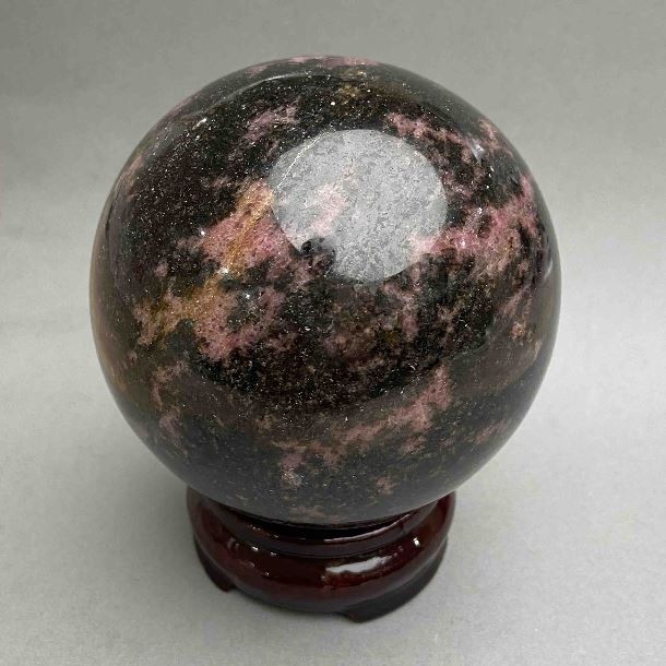 Souvenir Sphere Natural Stone Rhodonite, Diameter 80mm+/- (Weight from 970g)