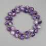 Beads Sugilite Faceted Rhombus, Diameter 9.5x8.5mm+/- Seed Beads 3mm+/-, Length 38cm+/- on Thread