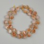 Beads Carnelian Faceted Rhombus, Diameter 10x9mm+/- Seed Beads 3mm+/-, Length 38cm+/- on Thread