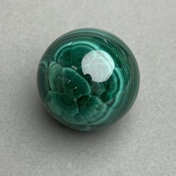 Souvenir Sphere Natural Stone Malachite, Diameter 32mm+/- Weight 70g