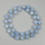 Beads Aquamarine Faceted Rhombus, Diameter 10x9mm+/- Seed Beads 3mm+/- on Thread, Length 39cm+