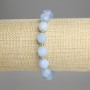Aquamarine Faceted Rhombus Bracelet, Diameter 10x9mm+- Seed Beads 3mm+-, Length 18cm+- Stretch
