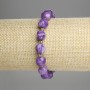 Sugilite Faceted Rhombus Bracelet, Diameter 10x9mm+- Seed Beads 3mm+-, Length 18cm+- Stretch