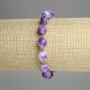 Sugilite Bracelet, Faceted Nugget, diameter 9.5x8.5mm+/- seed beads 3mm+/-, length 18cm+/- stretch