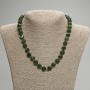 Chrysoprase Necklace, Faceted Rhombus, diameter 10x9mm+/- seed beads 3mm+/-, length 45cm+/- with clasp