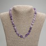 Sugilite Necklace, Faceted Nugget, diameter 9.5x8.5mm+/- seed beads 3mm+/-, length 45cm+/- with clasp