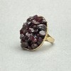 Garnet Chip Ring, Smooth Setting, 30x26mm+/- gold-tone metal, no insert, size