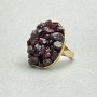 Garnet Chip Ring, Smooth Setting, 30x26mm+/- gold-tone metal, no insert, size