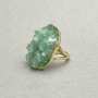 Jade Chip Ring, Smooth Setting, 30x26mm+/- gold-tone metal, no insert, size