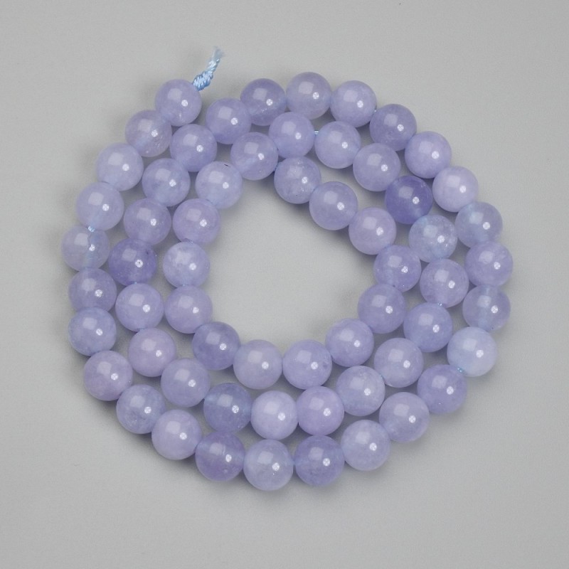 Aquamarine Beads, Smooth Round, diameter 6.5mm+/-, length 38cm+/- on a string