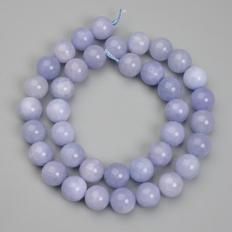 Aquamarine Beads smooth ball 10mm diameter+, length 38cm+- on thread