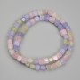 Morganite Beads, Cube, Diameter 5mm+-, Length 38cm+- on Fishing Line