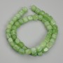 Chrysolite Olivine Beads, Cube, Diameter 7mm+-, Length 37cm+- on Fishing Line