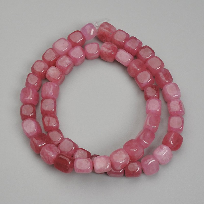 Tourmaline Beads, Cube, 7x7mm+-, Length 38cm+- on Fishing Line