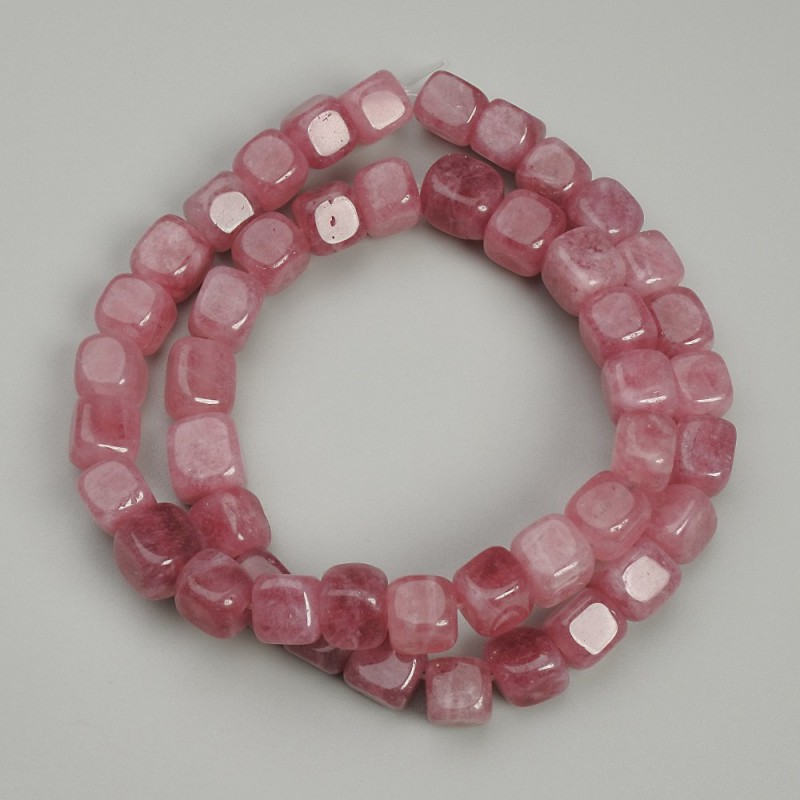 Tourmaline Beads, Cube, 7x7mm+-, Length 38cm+- on Fishing Line