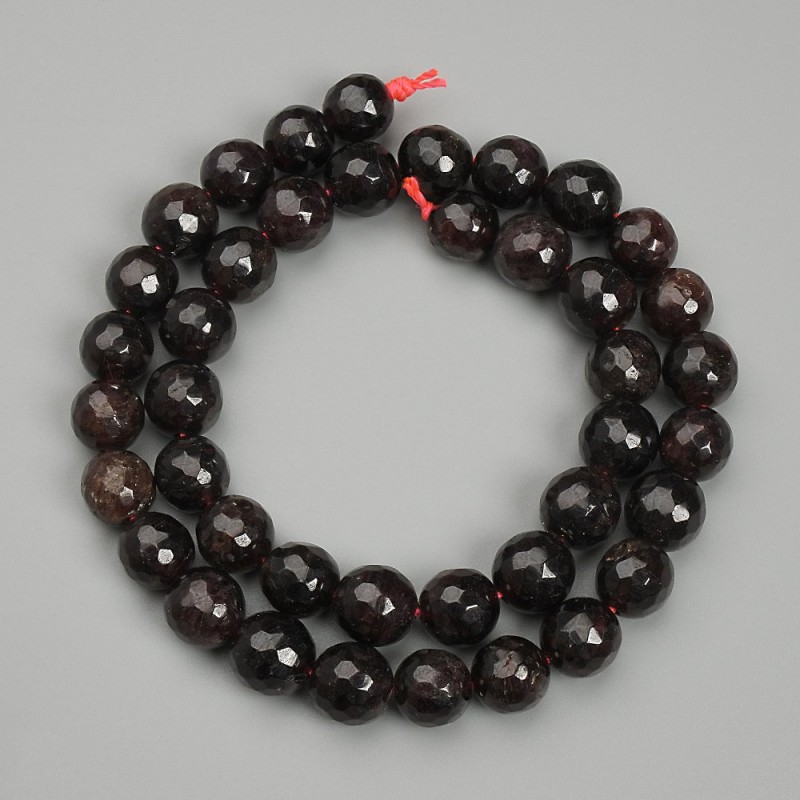 Garnet Beads, Faceted Round, Diameter 10mm+/-, Length 37cm+