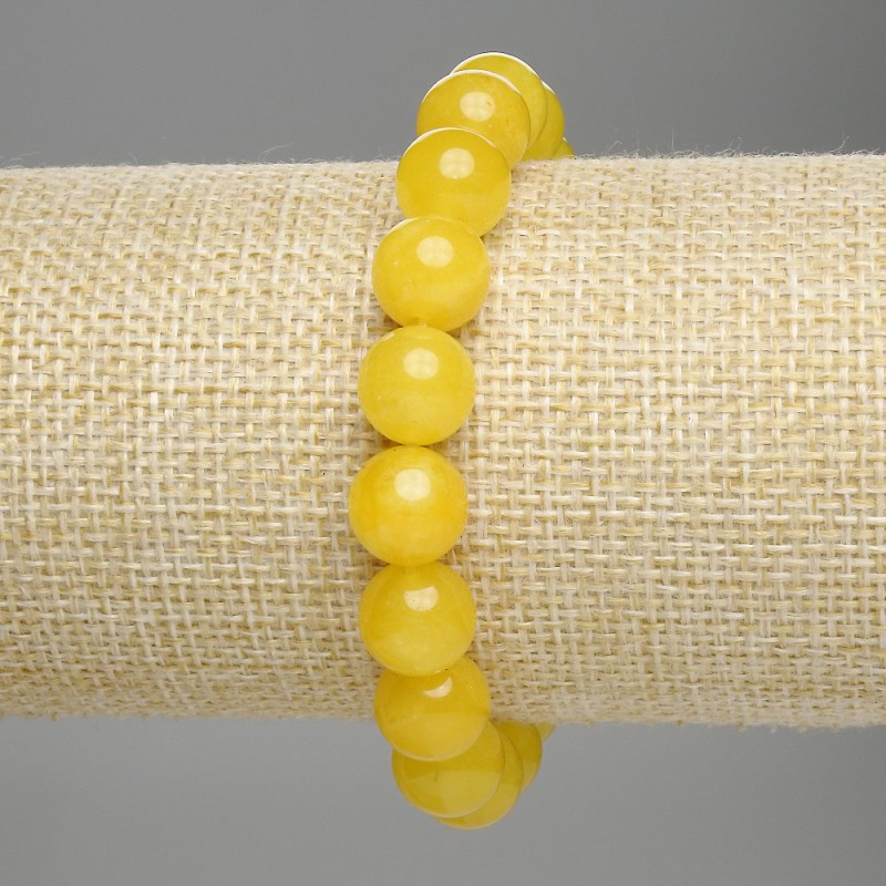 Citrine Bracelet, smooth round beads, diameter 10mm+-, length 18cm +- stretch