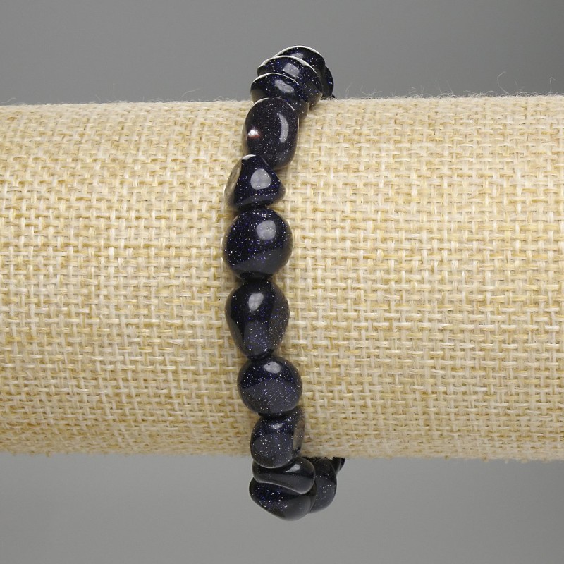 Aventurine Bracelet Cairo Night, tumbled beads, diameter 9-12x8-10mm+-, length 18cm +- stretch