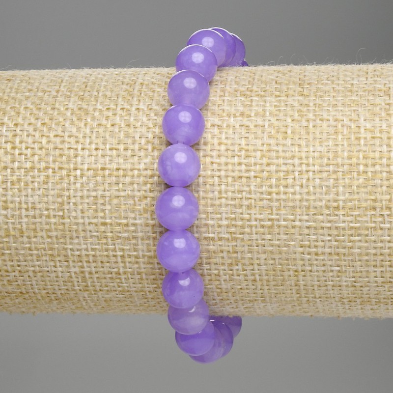 Lavender Amethyst Bracelet, smooth round beads, diameter 8mm+-, length 18cm, stretch
