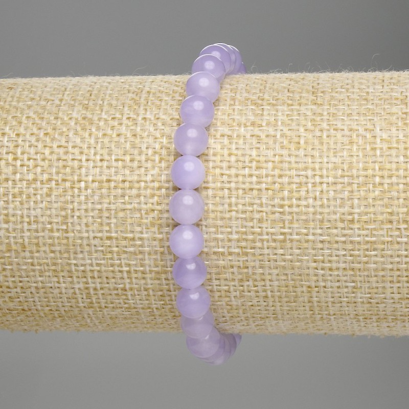 Lavender Amethyst Bracelet, smooth round beads, diameter 6mm+-, length 18cm, stretch