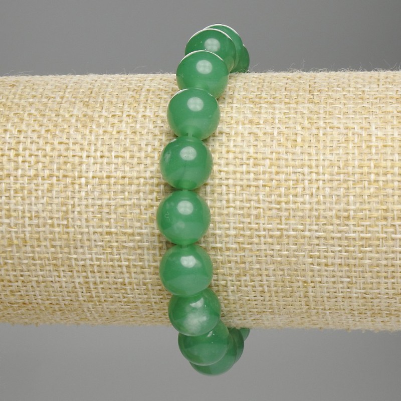 Chrysoprase Bracelet, smooth round beads, diameter 10mm+/-, length 18cm stretch