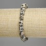 Dalmatian Jasper Bracelet, tumbled beads, diameter 9-11x7-8mm+/-, length 18cm+/- stretch