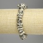 Dalmatian Jasper Bracelet, tumbled beads, diameter 8-12x4-6mm+-, length 18cm +- stretch
