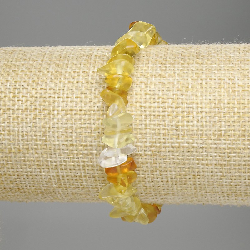 Citrine Chip Bracelet, diameter 6-13x2-5mm+-, length 18cm +- stretch