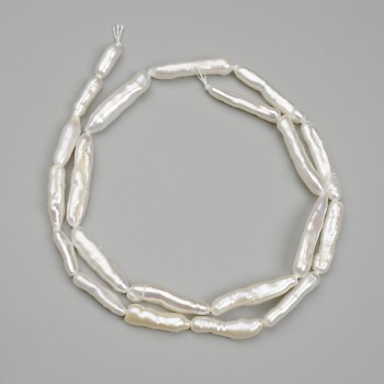 Baroque Pearl Beads with "Petrol" Tint, 22-21.5x4-5mm +/-, 39cm+ Strand