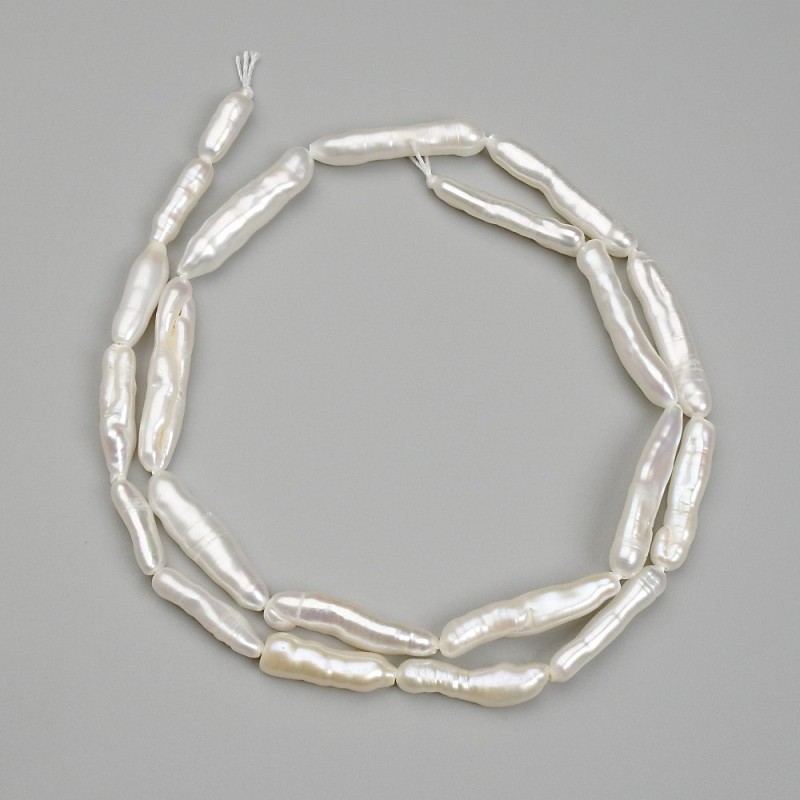 Baroque Pearl Beads with "Petrol" Tint, 22-21.5x4-5mm +/-, 39cm+ Strand