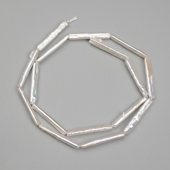 Baroque Pearl Beads "Petrol" Shade 25x4mm +/-, length 39cm+