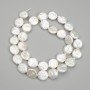 Baroque Pearl Beads "Petrol" Shade Coin, diameter 11-12mm +/-, length 39cm+