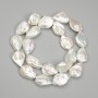 Baroque Pearl Beads "Petrol" Shade, diameter 19-21x14-14.5mm +/-, length 39cm+