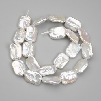 Baroque Pearl Beads "Petrol" Shade, diameter 18x12.5-13.5mm +/-, length 38cm+