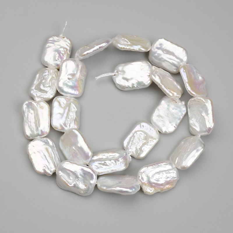 Baroque Pearl Beads "Petrol" Shade, diameter 18x12.5-13.5mm +/-, length 38cm+