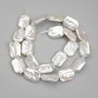 Baroque Pearl Beads "Petrol" Shade, diameter 18x12.5-13.5mm +/-, length 38cm+