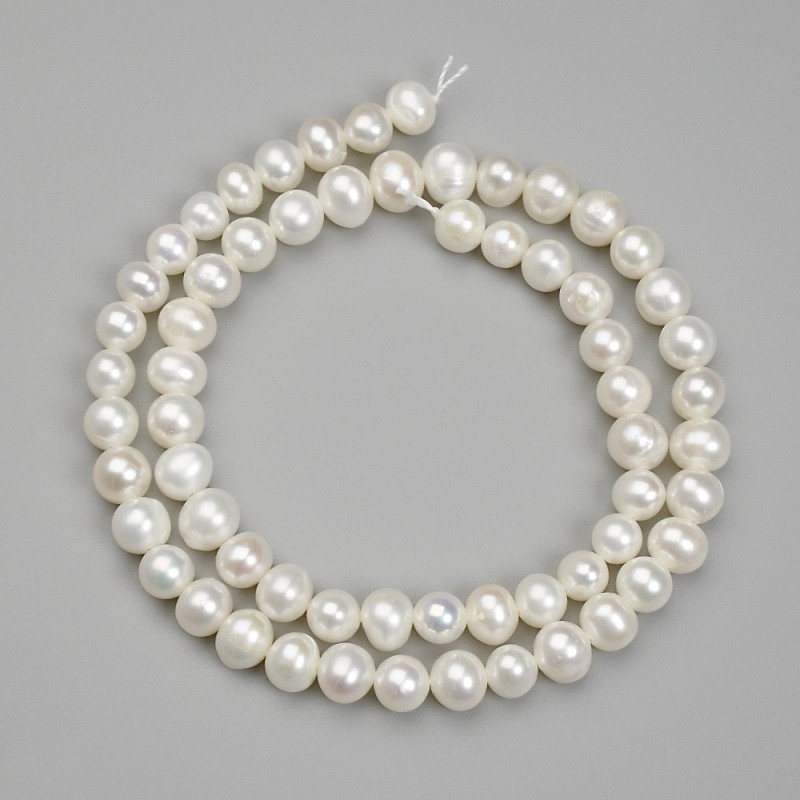 Freshwater Pearl Beads, diameter 7.5-8x8mm +/- on thread, length 36cm+