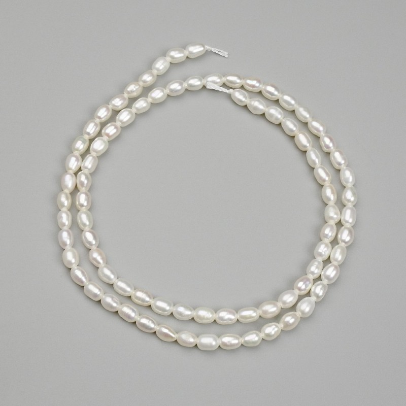 Freshwater Pearl Beads, diameter 4.5-5x3-3.5mm +/- on thread, length 36cm+