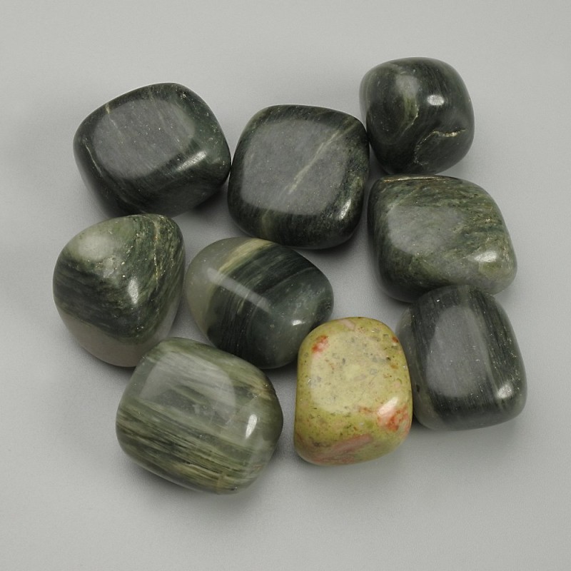 Natural Seraphinite Stone, Tumbled Nuggets, No Hole, 15-22x18-25mm+- (per 100g+-)