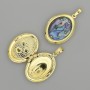 Abalone Oval Pendant, Gold-Tone Metal, 32x20mm+/-, for Photo Storage