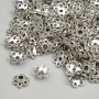 Bead Cap Findings, diameter 7mm+- hole diameter 1.9mm+- silver-tone metal, pack 20g+- (~125pcs)