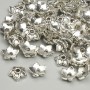 Bead Cap Findings, diameter 8mm+- hole diameter 1.8mm+- silver-tone metal, pack 20g+- (~90pcs)