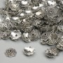 Bead Cap Findings, diameter 7mm+- hole diameter 1.4mm+- silver-tone metal, pack 20g+- (~145pcs)