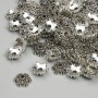 Bead Cap Findings, diameter 7mm+- hole diameter 1.5mm+- silver-tone metal, pack 20g+- (~99pcs)