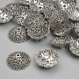 Bead Cap Findings, diameter 13mm+- hole diameter 1.5mm+- silver-tone metal, pack 20g+- (~27pcs)