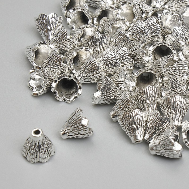 End Cap Finding, 6x6.5mm+- diameter, hole diameter 1.8mm+- silver metal colour, pack 20g+- (~50pcs.)
